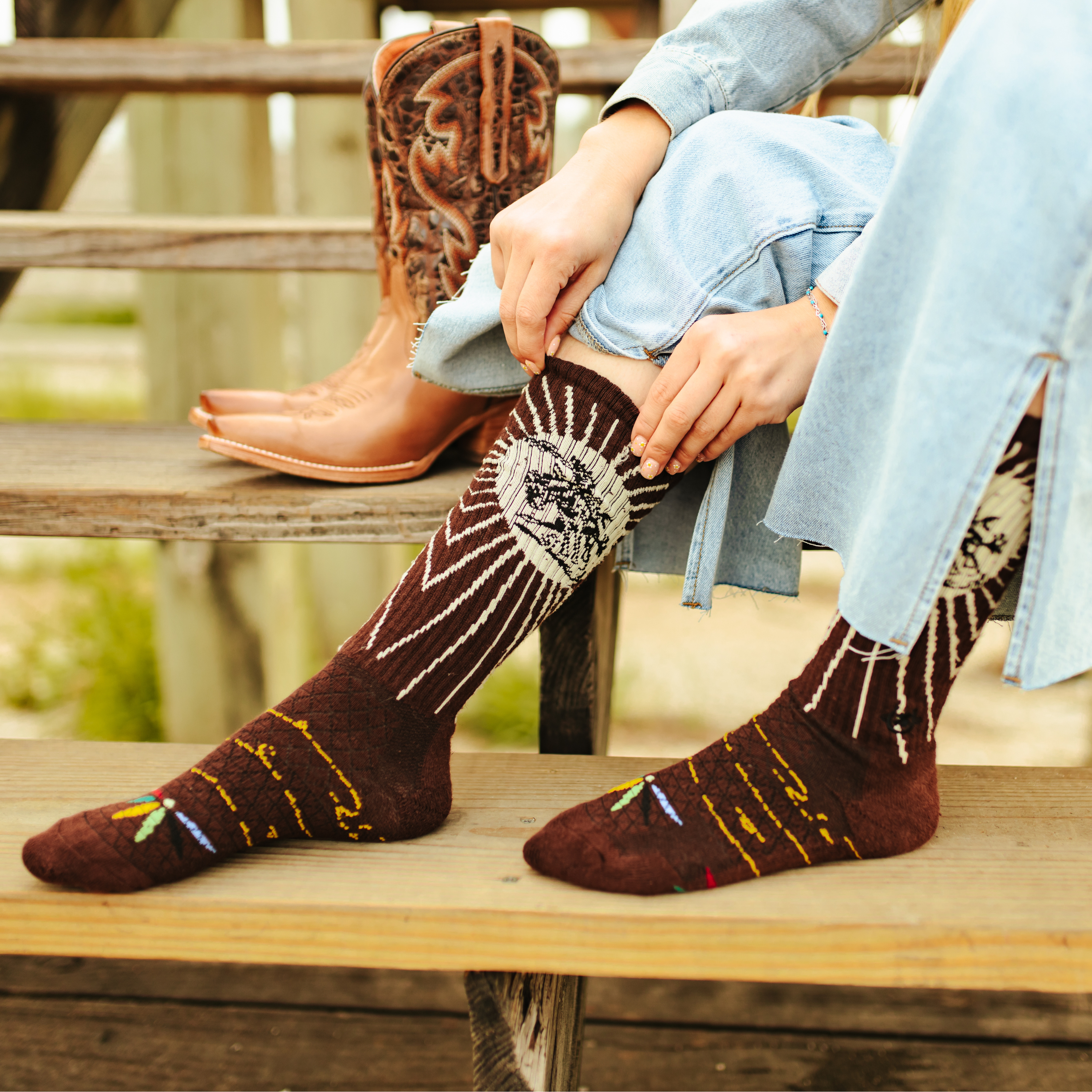 Bucking Brown Performance Socks