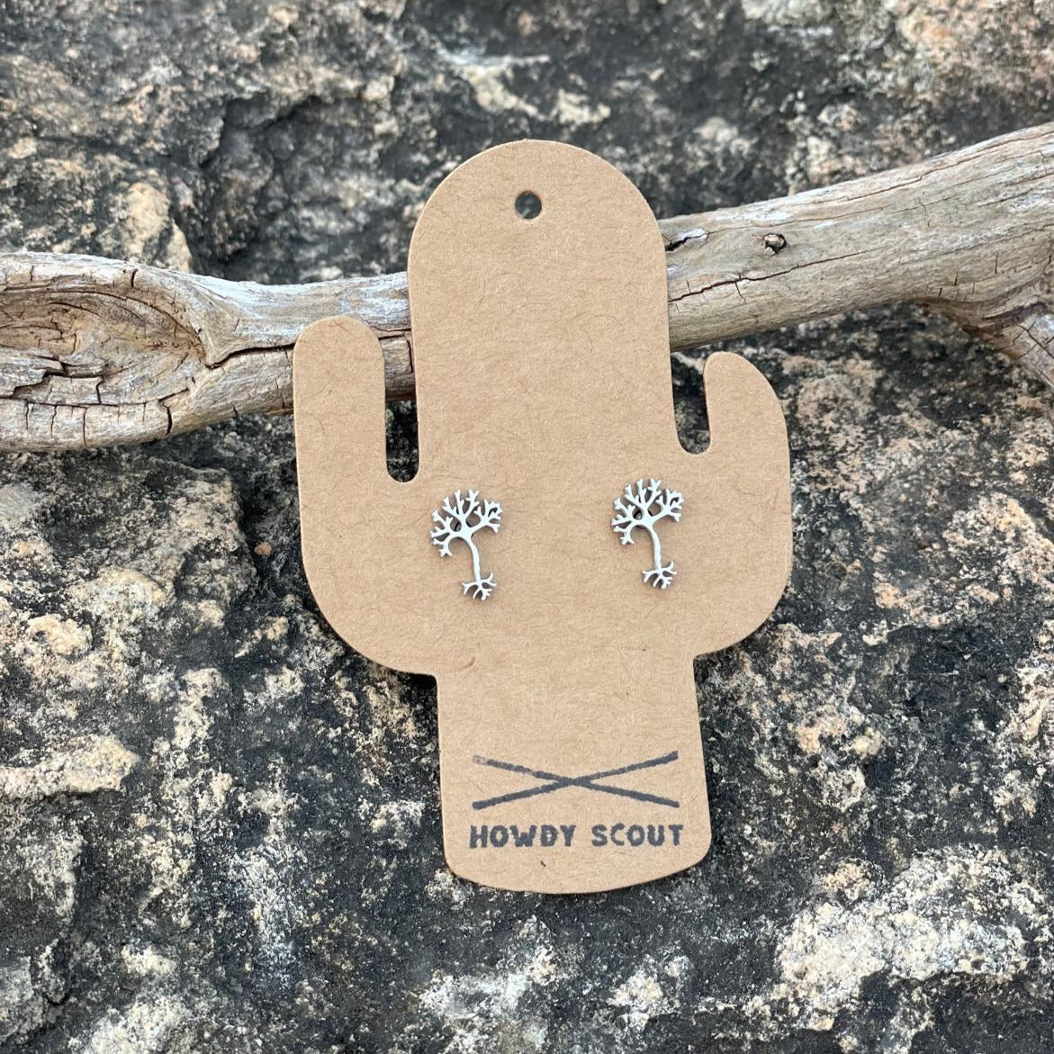 Womens - Western Inspired Earrings - Texas Live Oak