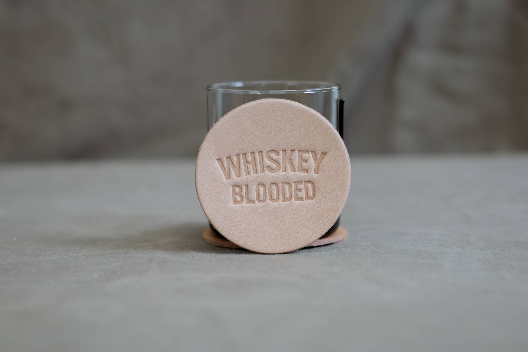 Leather Coaster: Whiskey Blooded - Natural