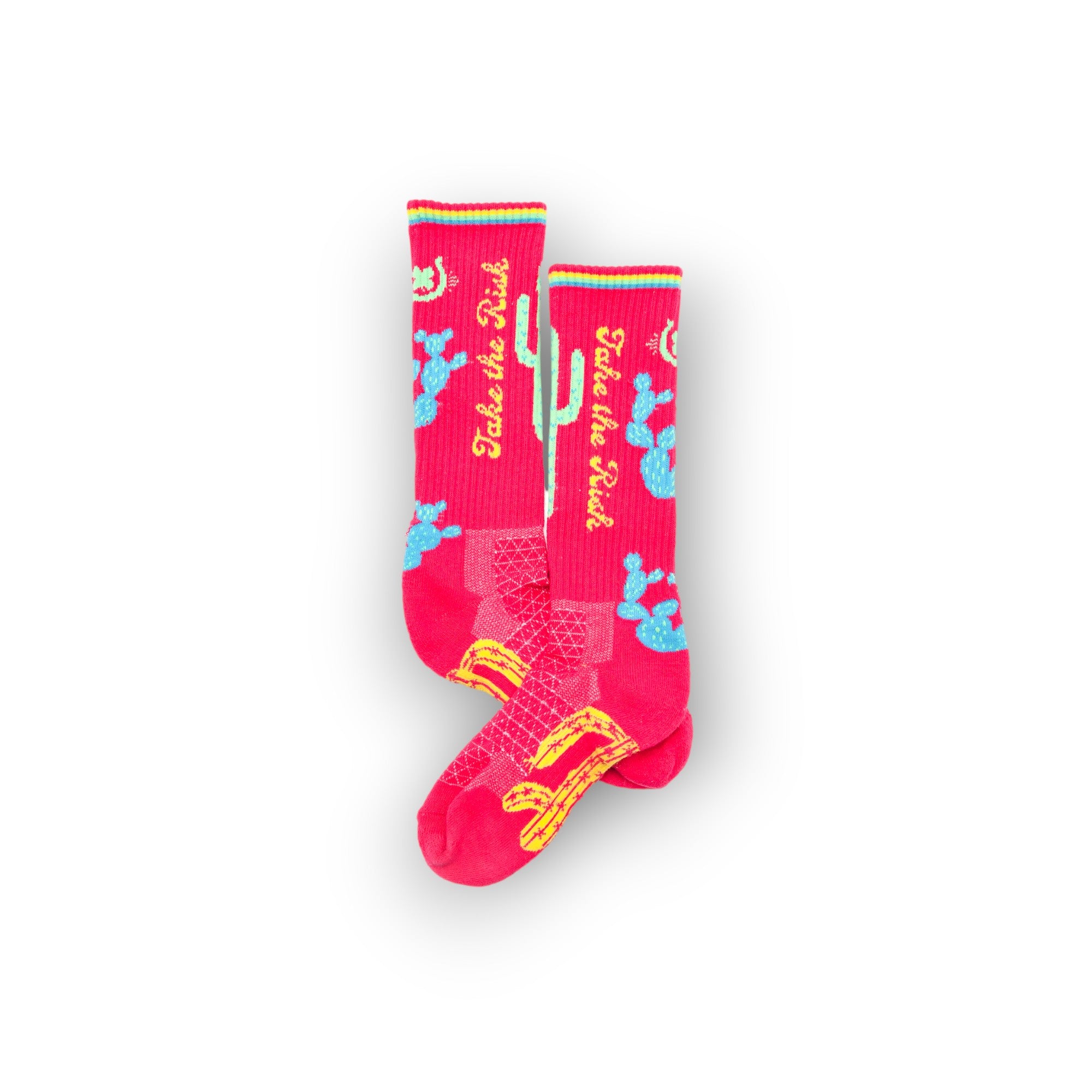 Take The Risk Hot Pink Performance Socks