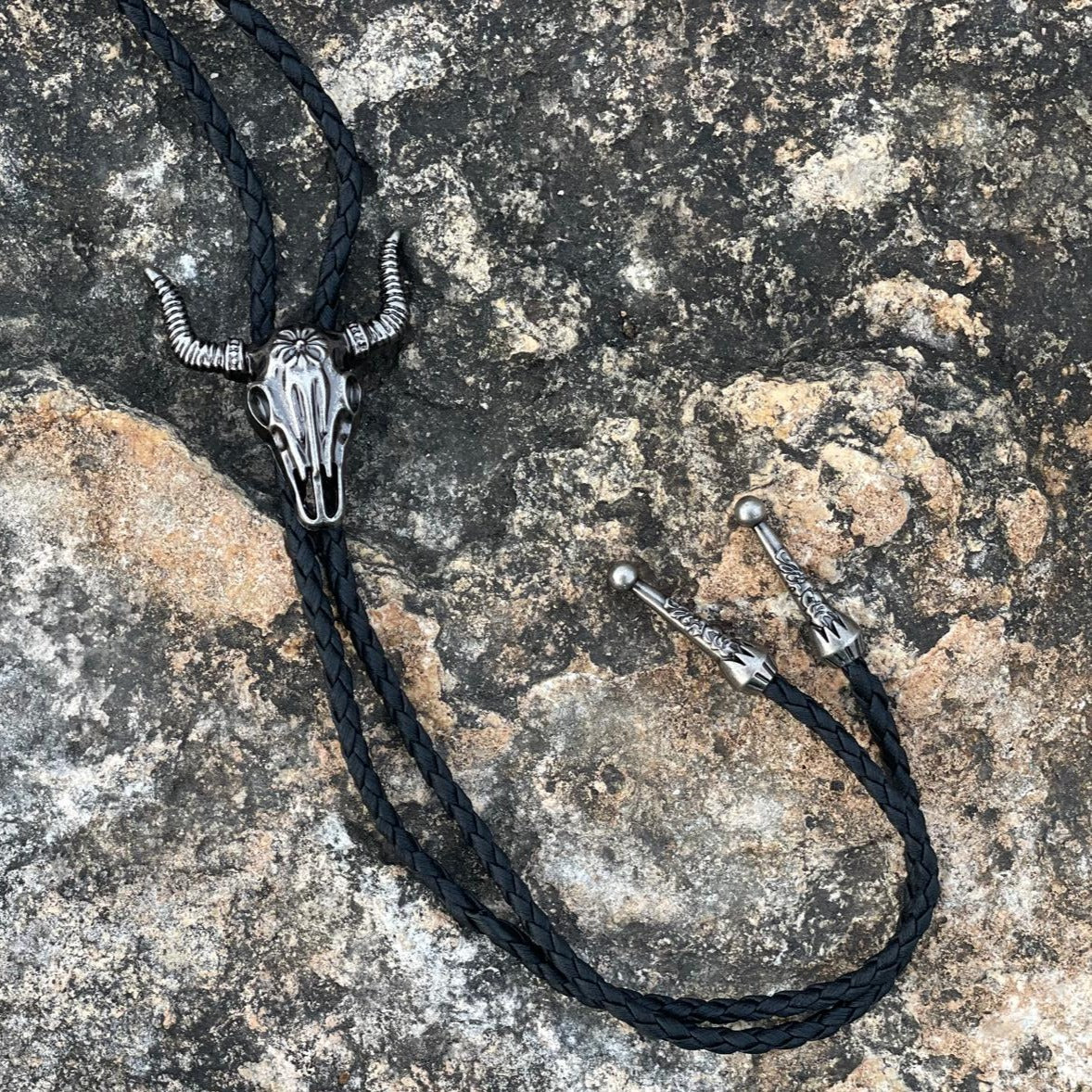 Bolo Tie - Stag Skull (Black)