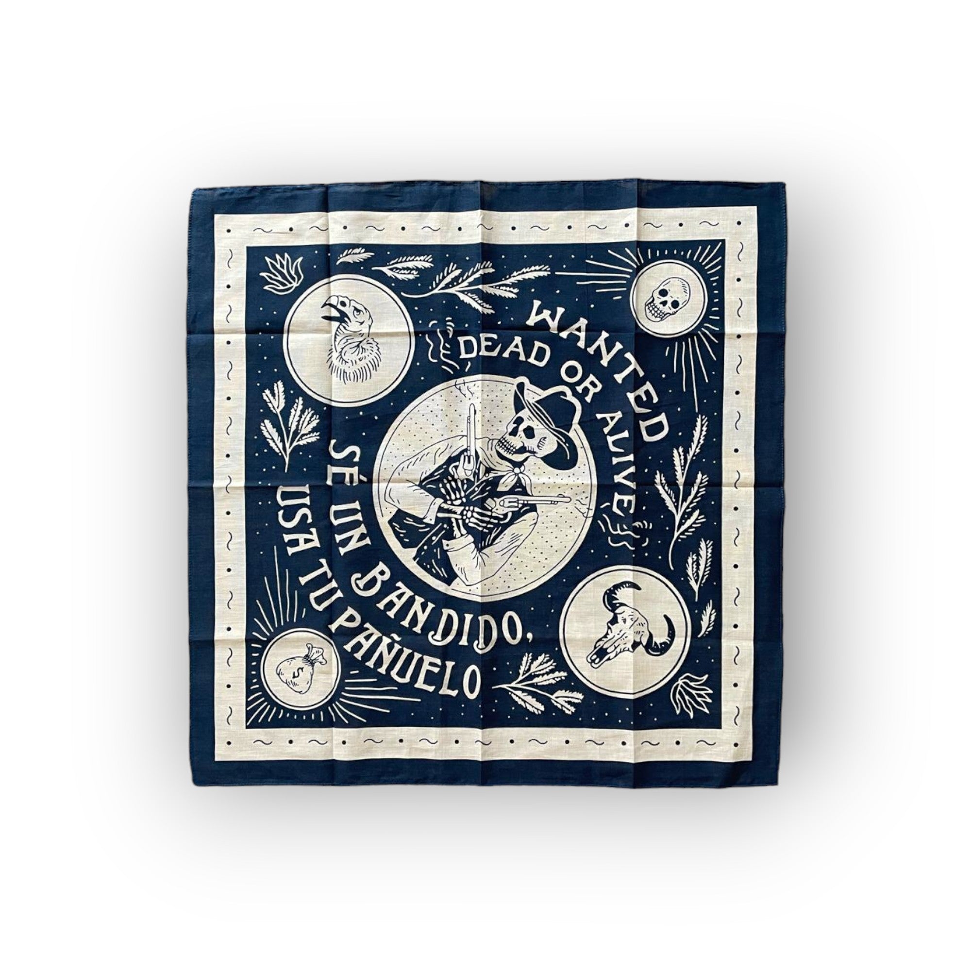 Unisex - Western Bandana - Dead or Alive (Navy)