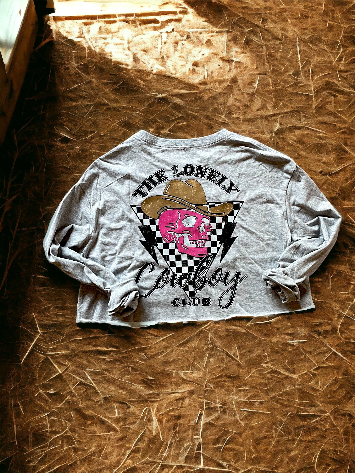 Womens Long Sleeved Cropped Tee - Lonely Cowboy Club