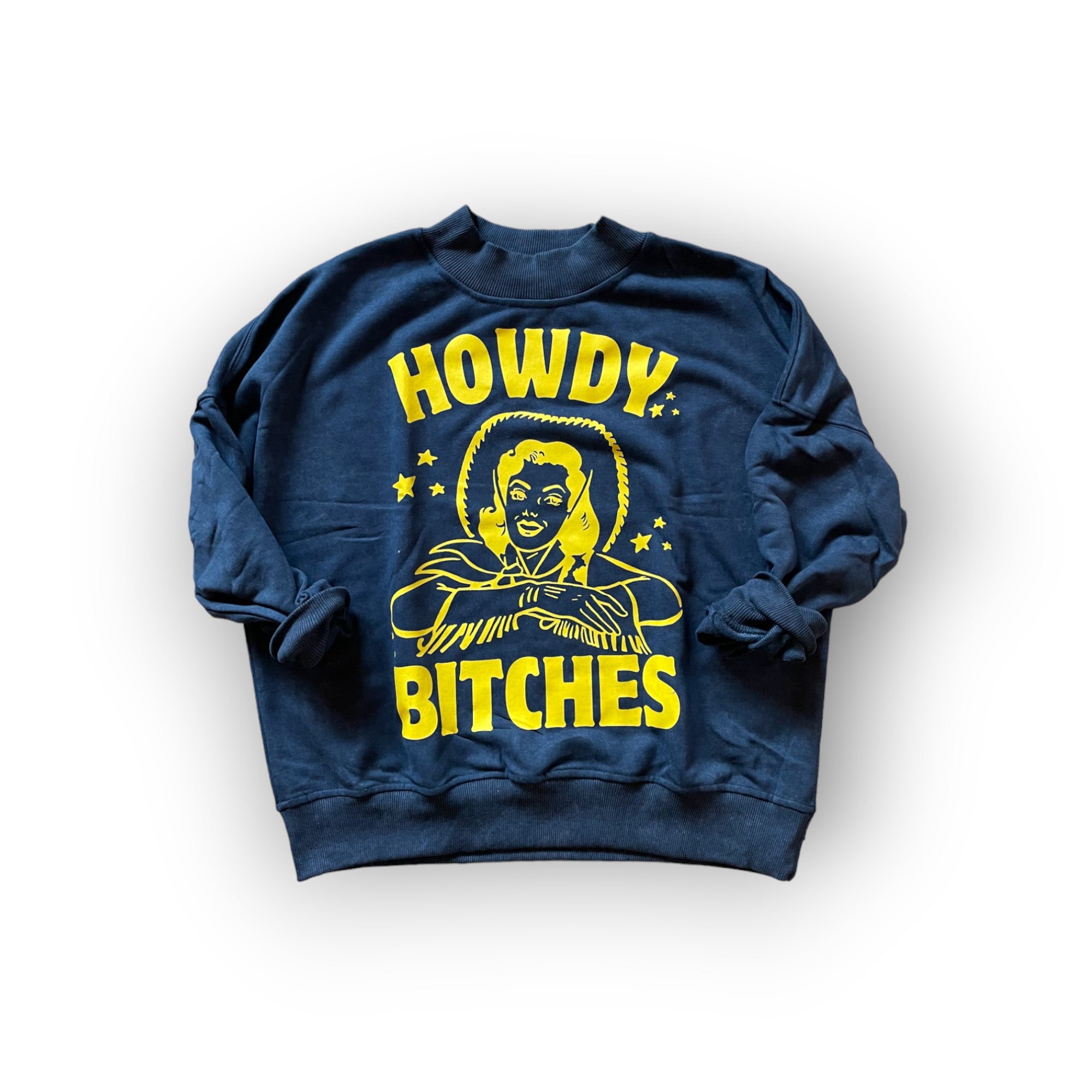 Womens Oversized Drop Shoulder Sweater - Howdy Bitches