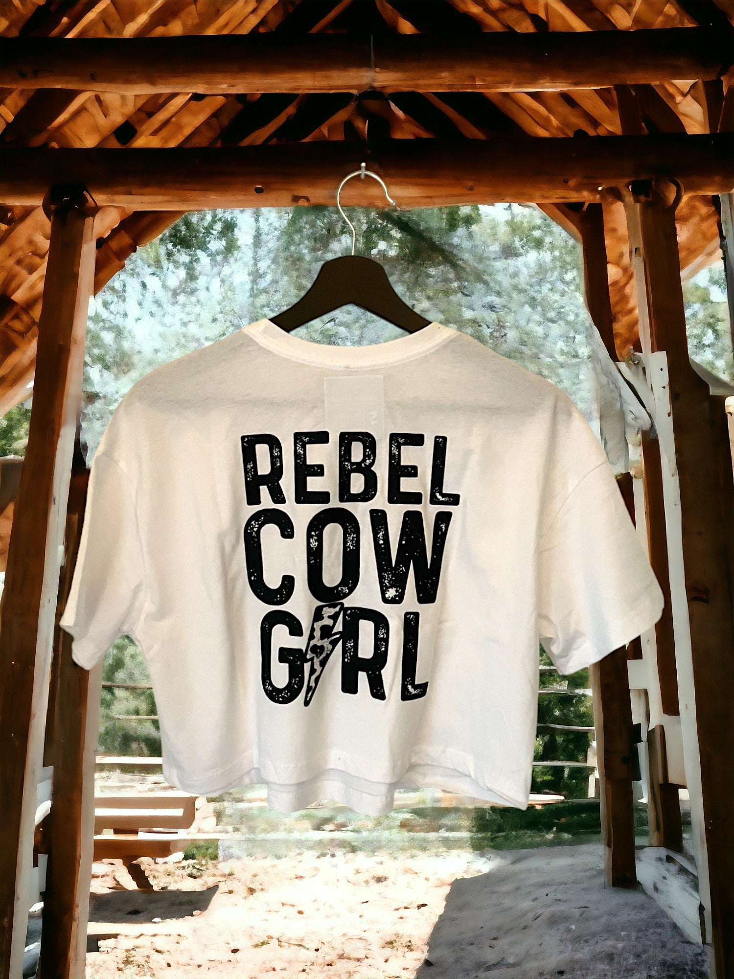 Womens Cropped Tee - Rebel Cowgirl