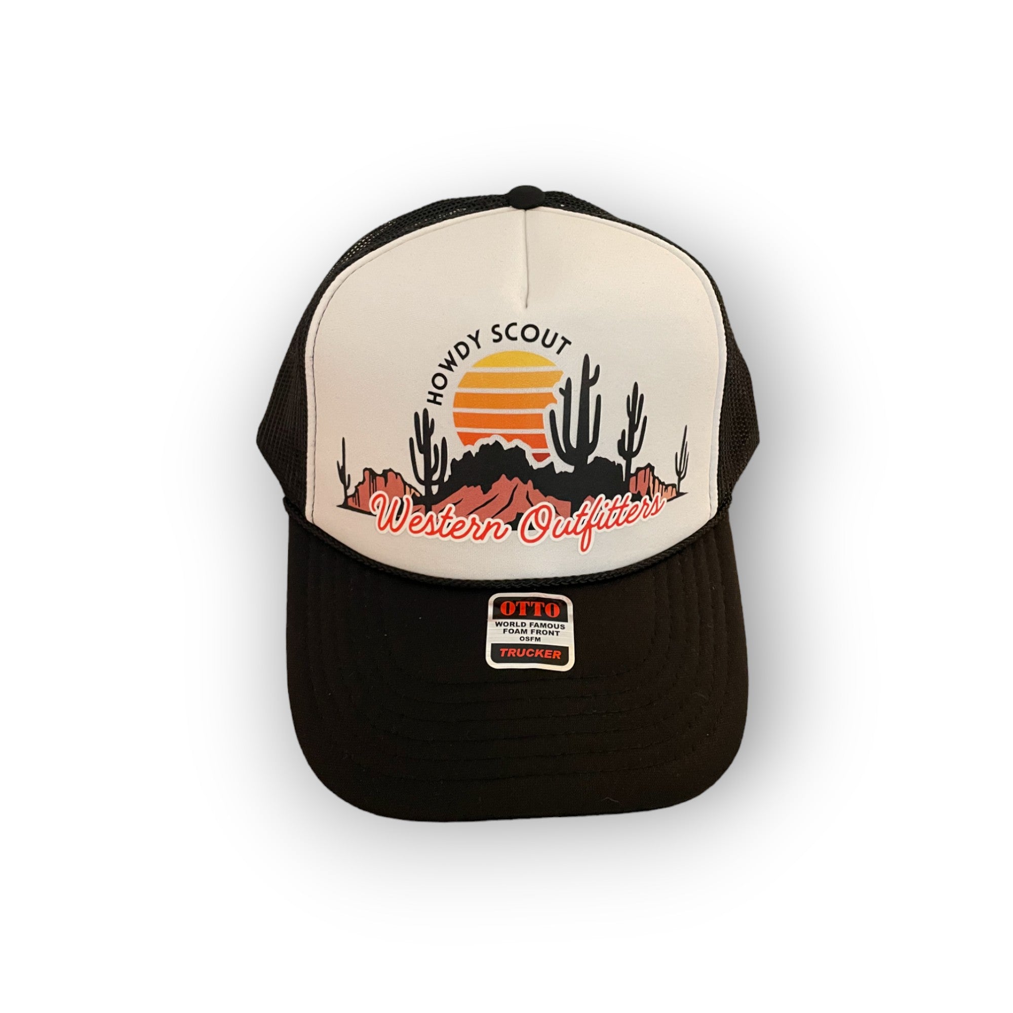 Adult Trucker - Howdy Scout Western Outfitters - White/Black