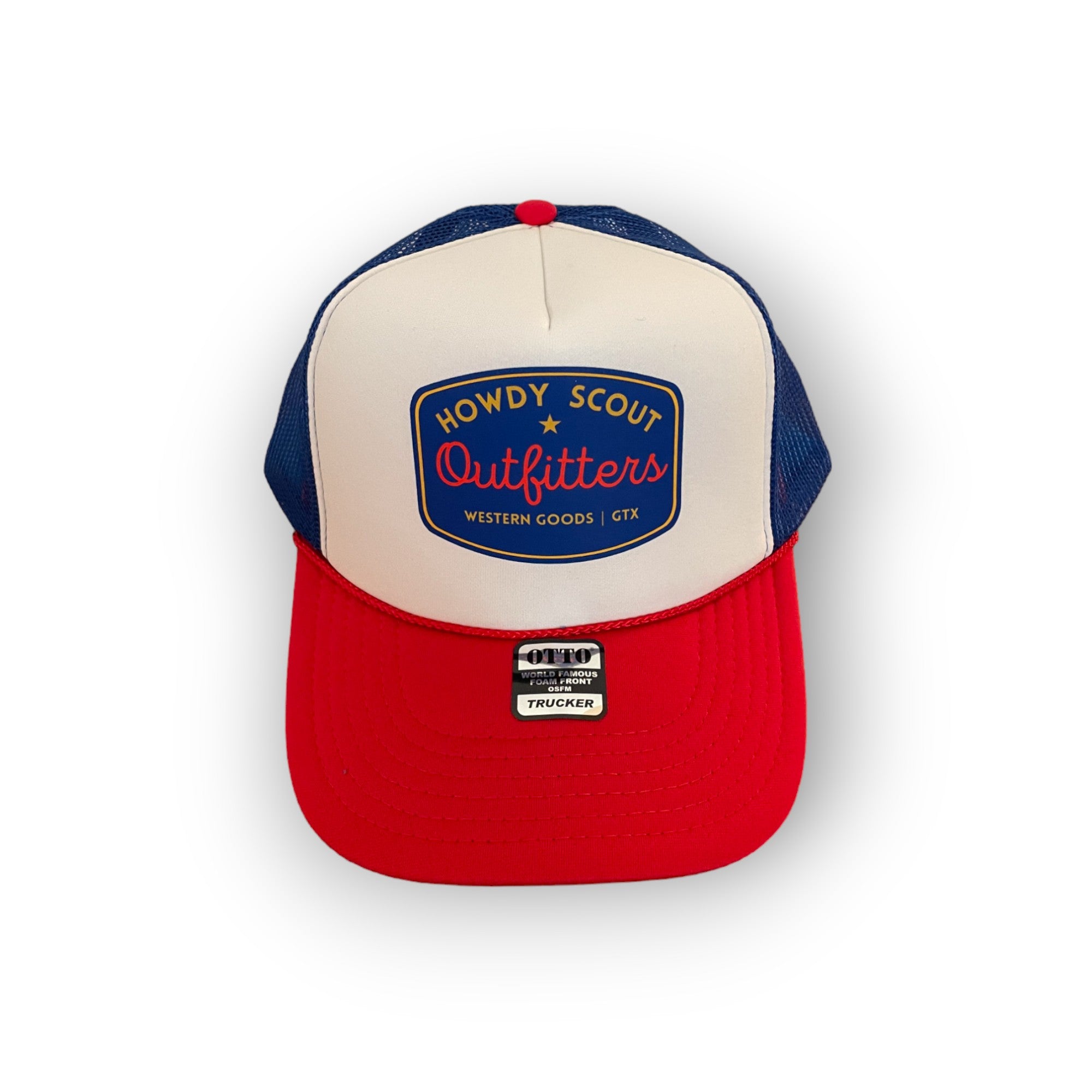 Adult Trucker - Howdy Scout Outfitters - White/Red-Blue