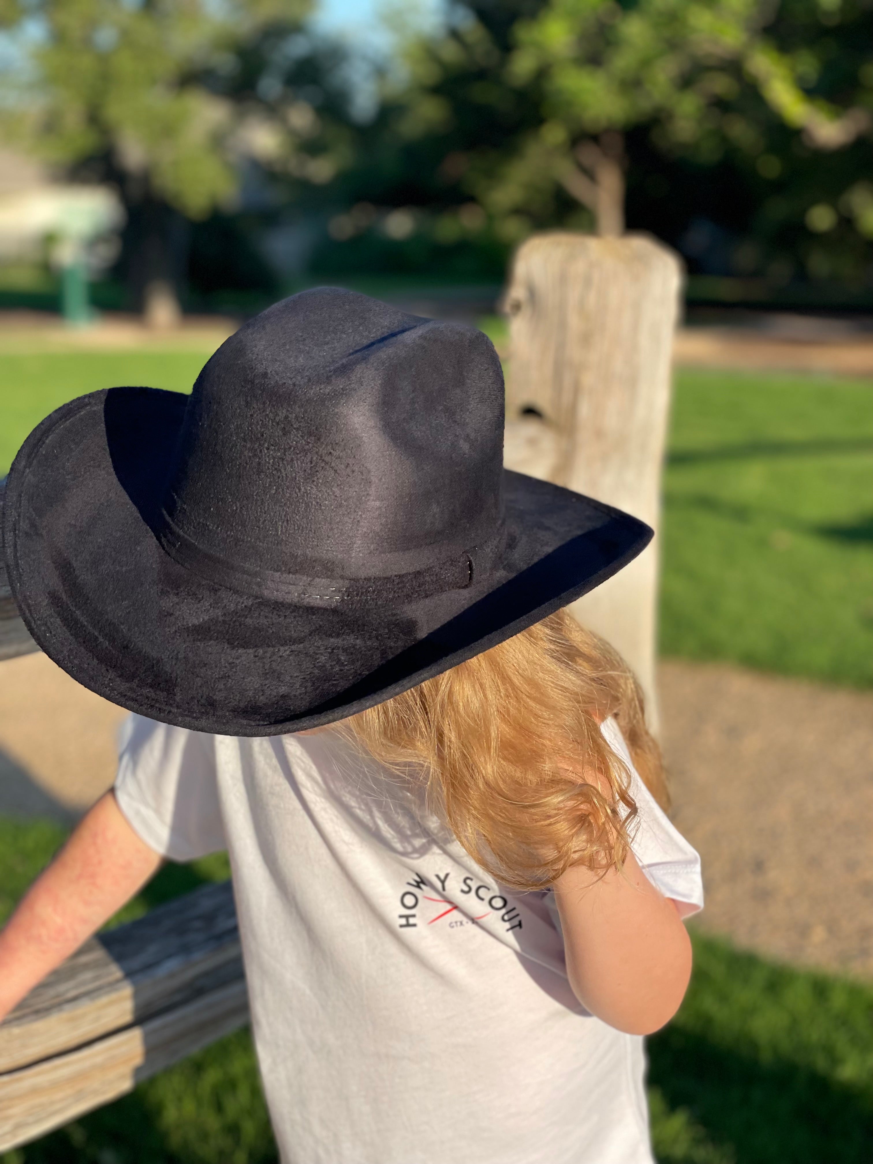 Kids Cattleman Cowboy Hat - Black